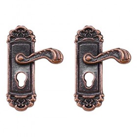 Lzeouean 16Pcs Maison de Poupée Serrure de Porte 1:12 Alliage Rétro Maison Miniature Serrure de Porte Poupée Meubles Accessoi