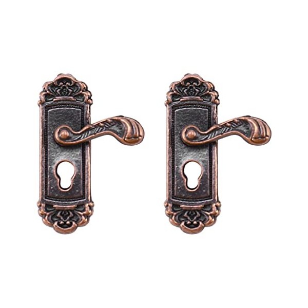 Lzeouean 16Pcs Maison de Poupée Serrure de Porte 1:12 Alliage Rétro Maison Miniature Serrure de Porte Poupée Meubles Accessoi