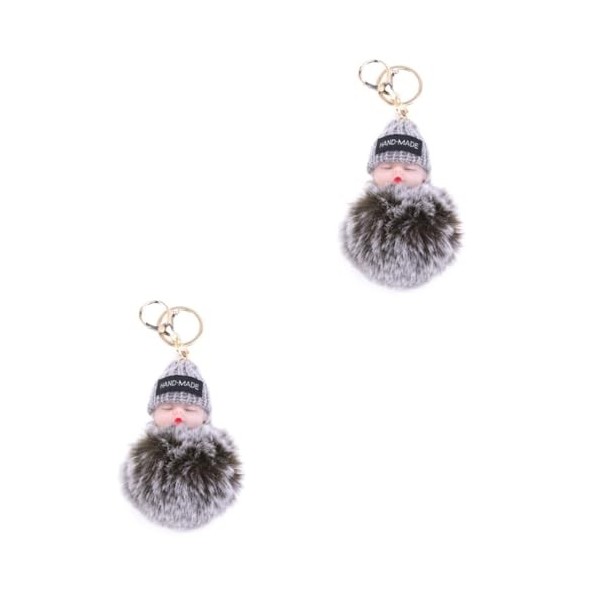 ibasenice 2 Pièces en Peluche Poupée Bébés Poupées Moelleux Porte-Clés Bébé Poupée Para Mujer en Peluche Porte-Clés Porte-Clé