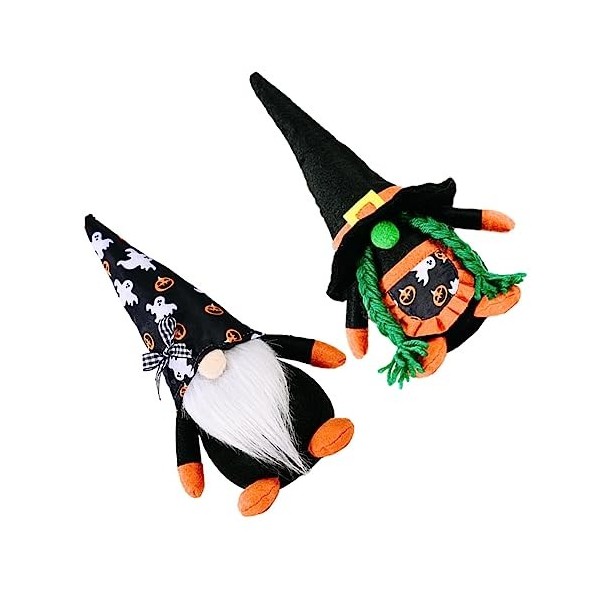 Toyvian 2 Pièces Poupée dhalloween en Peluche Elfe Figurines Suédoises Elf GNOME Artisanat Jouets Décoration De Fenêtre Joue