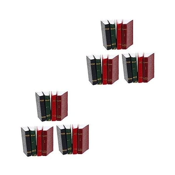 ibasenice 12 Pièces Maison De Poupée Livre Plateau Décor Bureau Décore Accessoires De Poupée Livre Statue Modèles Décor À La 