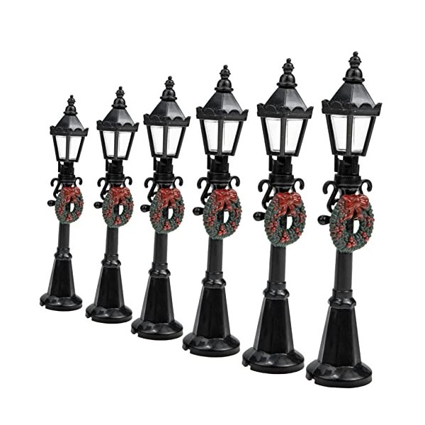 ibasenice 6 Pièces Lampadaires Miniatures De Noël 1: 12 Mini Réverbère Lanterne De Train Modèles De Lampadaires De Maison De 