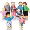 Jzszera 8Pcs Mini Poupées Articulées Marionnettes en Bois Jouets poupées Familiales Poupées Familiales