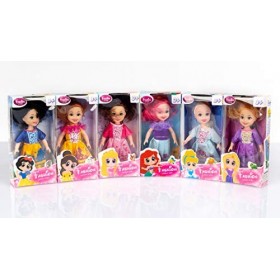 Kinderplay 6 poupées Princesses en Plusieurs Couleurs - Fashion pour Maison de poupée, KP1617