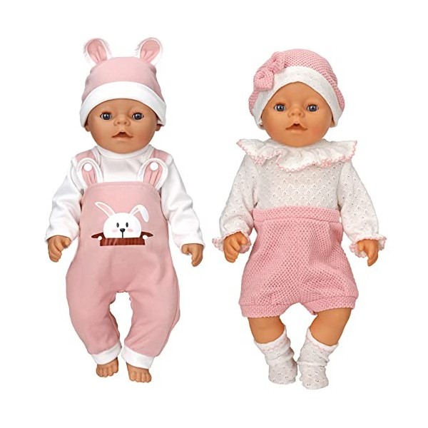 Vêtements de poupée pour poupées de 36 à 43 cm, tenue en laine avec chapeau et chaussettes pas de poupée 
