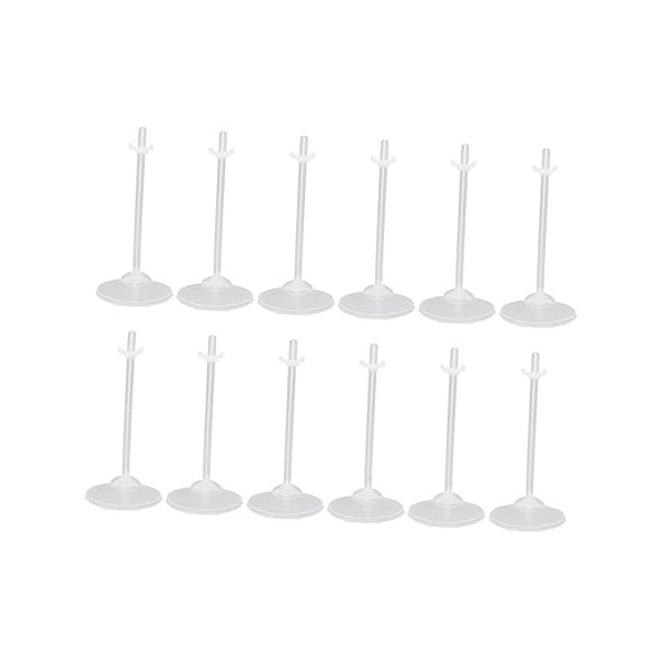 Toyvian 20 Pièces Poupée Support De Taille Présentoirs en Plastique Support en Plastique Clair Stand Action Figure Peg Stands