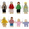 Wagoog Ensemble de poupées familiales en Bois de 8 Figurines de Petites Personnes pour Accessoires de Meubles de Maison de po