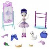 Enchantimals Royals coffret Studio de Danse avec mini-poupée Sarely Cygne, figurine animale Pointe et accessoires, jouet pour