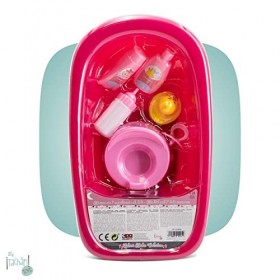 TACHAN - Baignoire Jouet - pour poupées jusquà 35 cm - Contient 7 Accessoires - Dimensions 37 x 21 x 10 cm CPA Toy Group 77