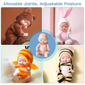 HOVCEH Poupée Bébé, Poupée, Poupée Reborn Réaliste 6 Set De Vêtements De Poupée Vêtements Accessoires, Corps Souple, Matériau