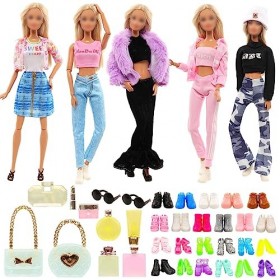 Festfun Vêtements & Accessoires de Poupée y Comprise 5 Habits 5 Baskets 5 Chaussures 9 Accessoires de Poupée de 11,5 Pouces P