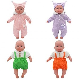 ZWOOS Vêtements de poupée 30-40 cm, compatibles avec JC Toys, Manhattan Toy etc. Cadeaux pour Filles et Enfants, Lot de 4