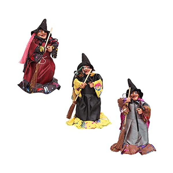 ABOOFAN Statue Halloween Sorcière Poupées Fée Jardin Décoration Parti Vacances Creepy Sorcière Figurines Halloween Maison Han