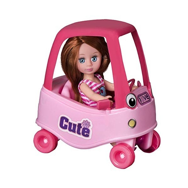 Playkidiz Mini Poupée Coupe Coupé: Presque Jouer à Brunet Mini Poupée avec Coupé super durable pour la maison de poupée pour 