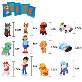 WELLXUNK Décoration Gâteau Fournitures, 12 PCS Mini Figurines Gâteau Topper, Figurine Pat Patrouille décoration pour Enfants 