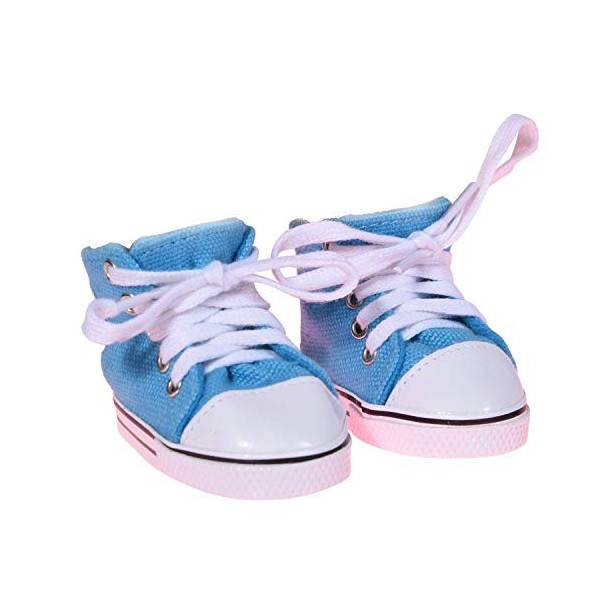 The New York Doll Collection Océan Bleu Toile Baskets Sport Chaussures sadapte 18 pouces / 46 cm Poupées - Pour Mode Fille P