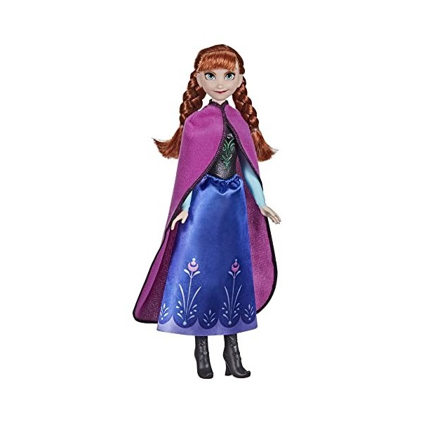 Disney- Elsa, Poupée Tendance Anna Shimmer de La Reine des Neiges-Jupe-Chaussures-Cheveux Longs Rouges-Jouet pour Enfants de 
