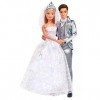 Simba Steffi Love 105723495 – Robe de mariée Romantique et Costume de Mariage, avec Chaussures et diadème, pour Mannequin de 