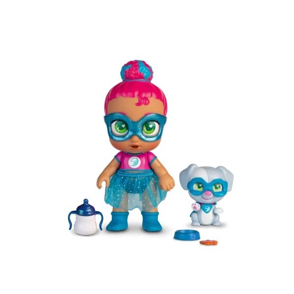 Mini poupée Super Mignonne à Paillettes avec Chiot – Sofi & Wanda, poupée articulée de 12 cm avec Chiot, Tenues et Accessoire