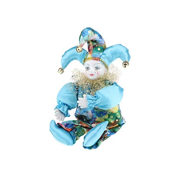 SM SunniMix 12.99inch Vintage Porcelaine Clown Poupée Ménage Décoration Souvenirs Collection Art Cadeaux