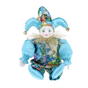 SM SunniMix 12.99inch Vintage Porcelaine Clown Poupée Ménage Décoration Souvenirs Collection Art Cadeaux