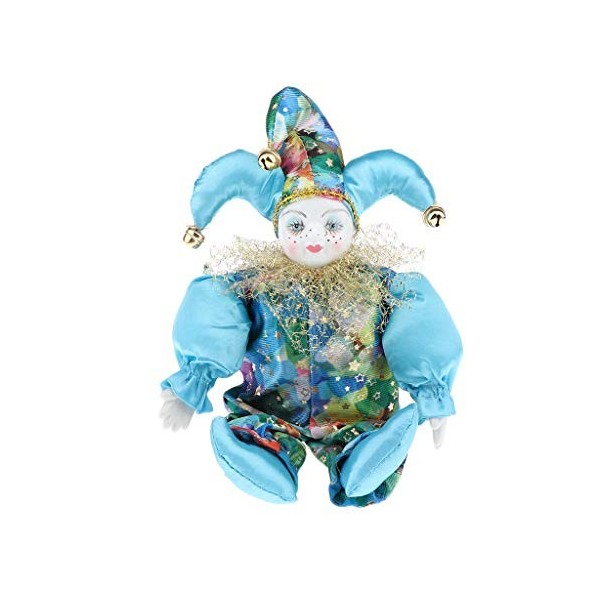 SM SunniMix 12.99inch Vintage Porcelaine Clown Poupée Ménage Décoration Souvenirs Collection Art Cadeaux