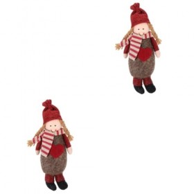 Abaodam Poupée en Peluche pour Fille 2 Pièces Décoration De Bureau Cadeaux De Noël Poupée De Collection Table De Noël
