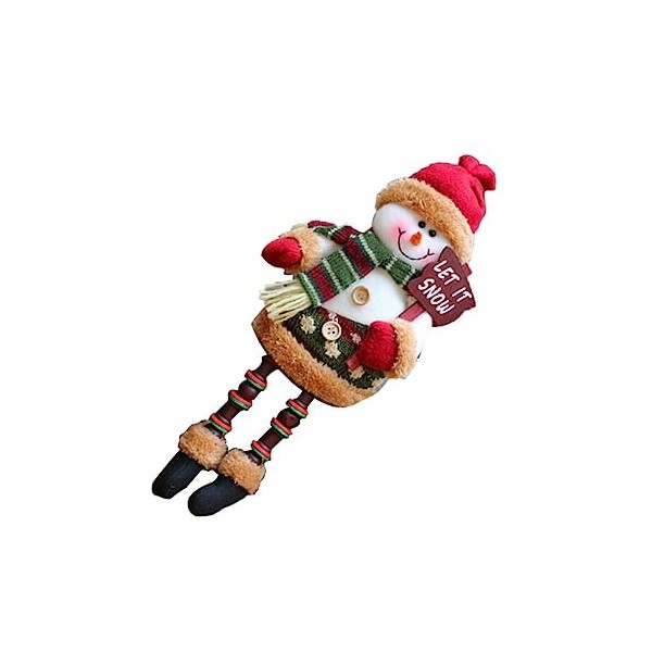 ibasenice 1Pc Noël Assis Poupée en Bois Vacances Décor Noël Bureau Ornement Assis Père Noël Bonhomme De Neige Rennes Jouets P