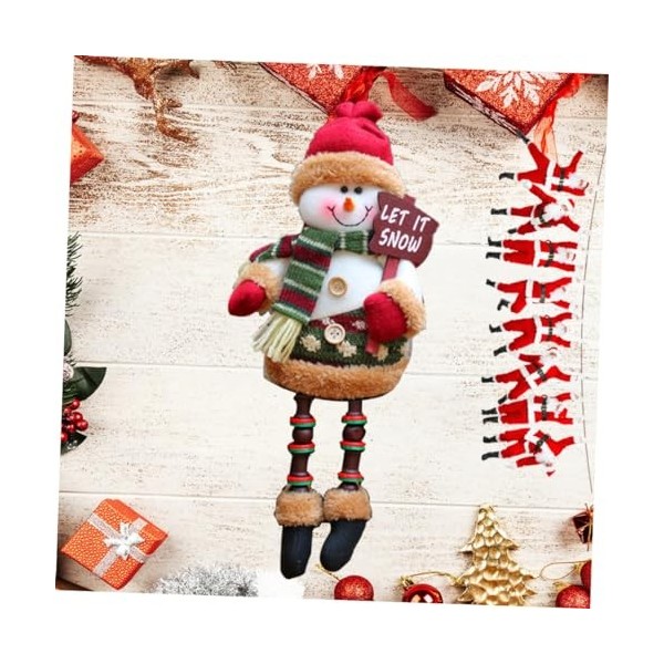 ibasenice 1Pc Noël Assis Poupée en Bois Vacances Décor Noël Bureau Ornement Assis Père Noël Bonhomme De Neige Rennes Jouets P