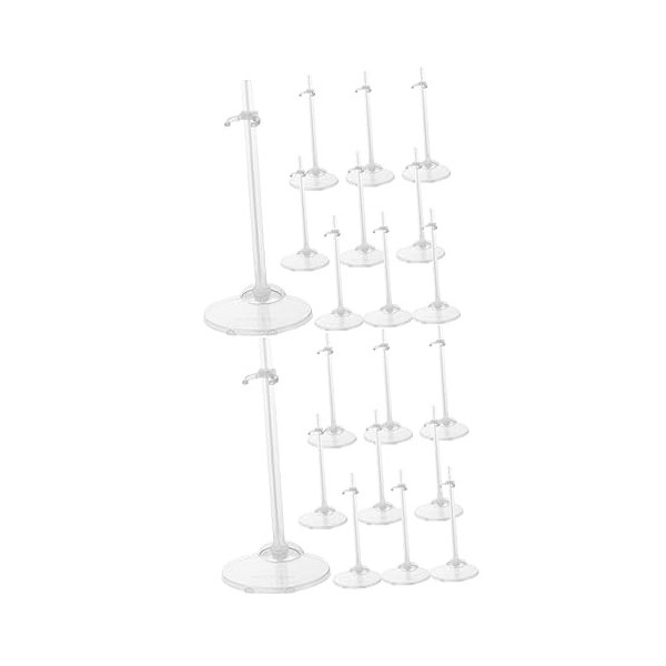 ibasenice 20 Pièces Support De Poupée Support Clair Mini Figurines pour Figurine Affichage De Poupée Organisateur De Jouets D