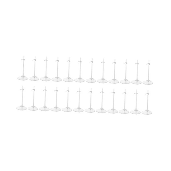 Totority 24 Pcs Poupée Debout Stand Poupée Stands Étagère De Rangement en Plastique en Plastique Bébé Poupée Support Transpar