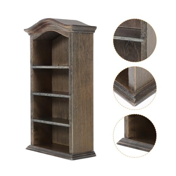 Zerodeko Étagères De Maison De Poupée 1Pc Mini Maison De Poupée Étagère en Bois Mini Vitrine De Meubles Miniatures Accessoire