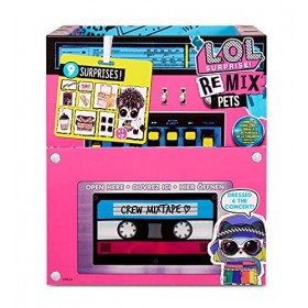 LOL Surprise Remix Pets - Spielzeug für Kinder - 9 Überraschungen - Mit Echthaar, Musikkassette mit Überraschungsliedtexten, 