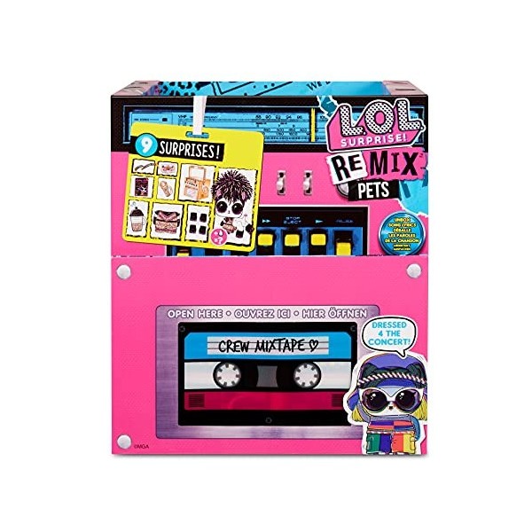 LOL Surprise Remix Pets - Spielzeug für Kinder - 9 Überraschungen - Mit Echthaar, Musikkassette mit Überraschungsliedtexten, 