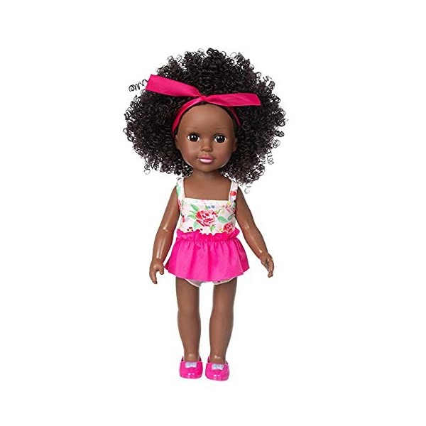 Uteruik Black Girl Doll 35,6 cm Poupée africaine Américaine avec maillot de bain pour filles Cadeau danniversaire D 