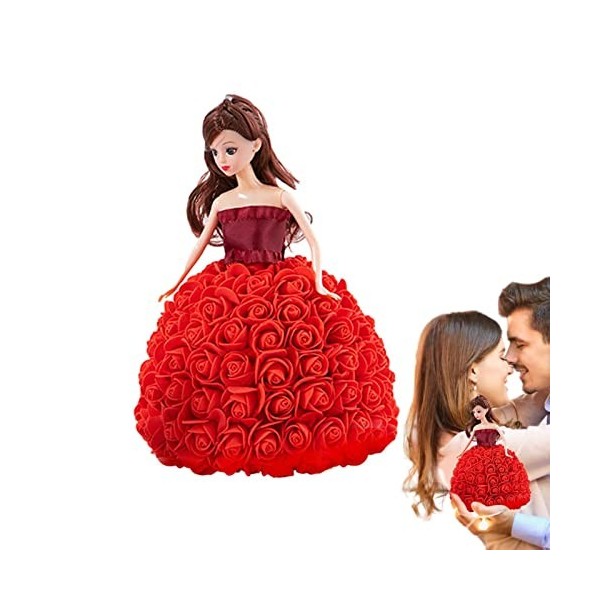 TLM Toys Granpoupée en Princesse | Poupée Princesse Saint-Valentin avec GranRobe Rose | Jolie poupée Fille en Robe à Fleurs R