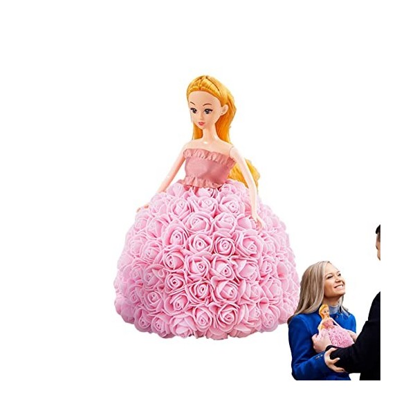 TLM Toys Granpoupée en Princesse | Poupée Princesse Saint-Valentin avec GranRobe Rose | Jolie poupée Fille en Robe à Fleurs R