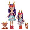 Enchantimals Coffret Sœurs avec mini-poupées Danessa et Danetta Biche, 2 mini-figurines animales et accessoires, jouet pour e