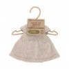 Miniland - Ensemble de vêtements en Tricot recyclé pour poupée de 32 cm Miniland Dolls - Robe et Bande, Beige, 31653