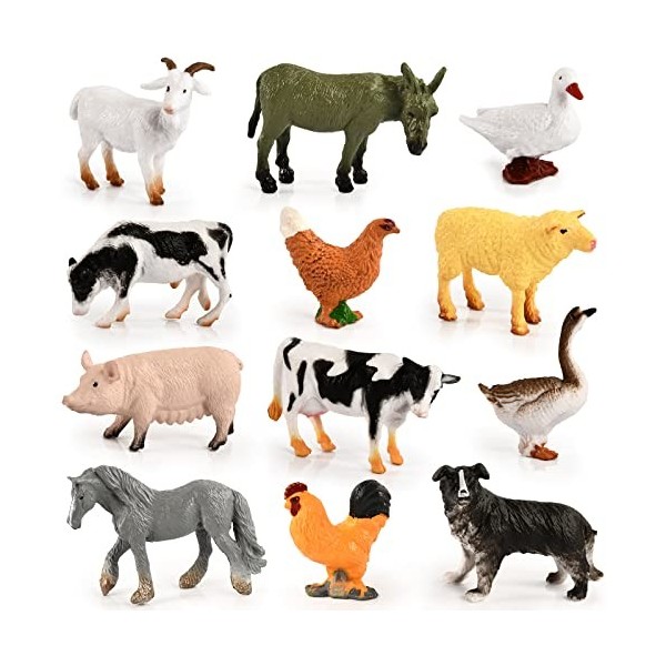 Noch - 9 Figurines Animaux De La Ferme Pour Modélisme Ferroviaire - Décoration Diorama Paysage