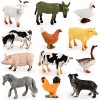 KATELUO Animaux de la Ferme, 12pcs Mini Figurines Danimauxde la Ferme, Figurines danimaux Ferme Jungle, Figurine Animal de 