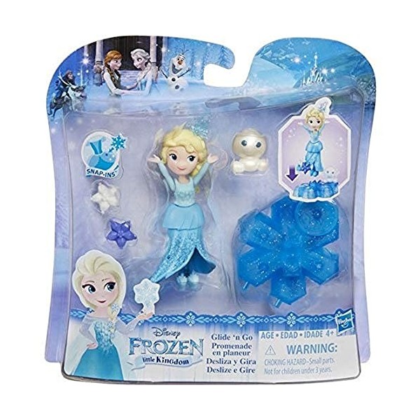 Hasbro Mini Poupée La Reine des Neiges Frozen Disney Little Kingdom : Roule à Toute Vitesse Elsa