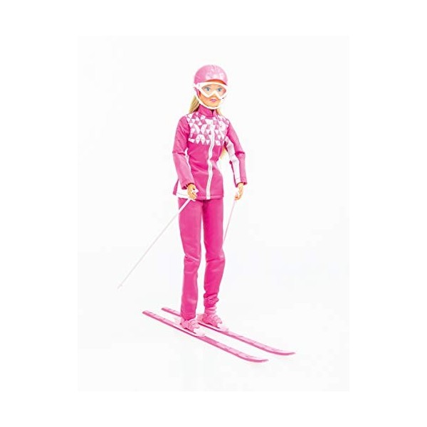 Smoby - Steffi Love Ski - Poupée Mannequin 29 cm - Paire de Skis + Casque et Lunettes - 105733462 Rose