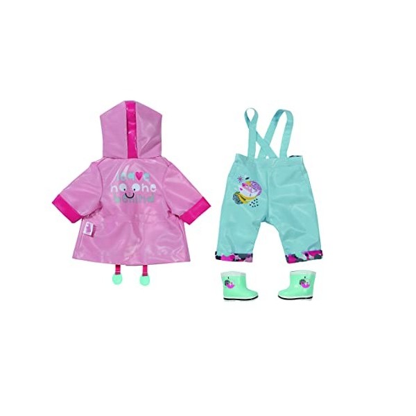 BABY born 832578 Deluxe Rain Set-Fits Dolls up to 43cm Includes Raincoat, Trouses and Wellington Boots-Suitable for Children 