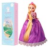 QUEBAN Poupée et accessoires Raiponce Princess 30 cm Poupée tendance avec jupe et support, jouet pour enfants de plus de 3 an