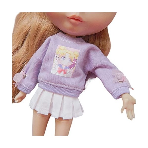 XiDonDon BJD poupée vêtements Mode Pull + Jupe 2 pièces Ensemble pour Blyth, Ob24, Licca, Azone BJD poupée Accessoires vêteme