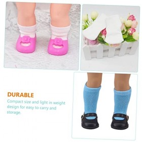 Toyvian 16 Paires De Chaussettes De Poupée Accessoires pour Filles Accessoires Ornés Accessoires Nouveau-Né Accessoires De Po
