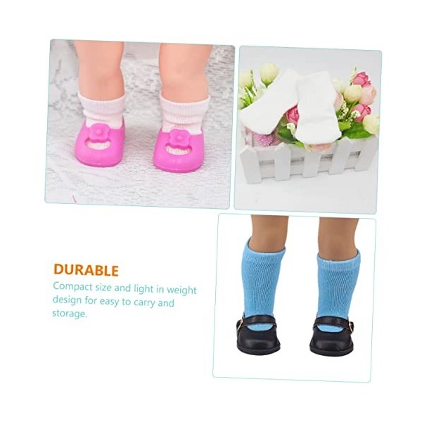 Toyvian 16 Paires De Chaussettes De Poupée Accessoires pour Filles Accessoires Ornés Accessoires Nouveau-Né Accessoires De Po