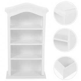 Zerodeko 1Pc Étagères De Maison De Poupée Mini Maison De Poupée Étagère en Bois Mini Vitrine De Meubles Miniatures Accessoire