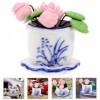 ifundom Plantes Miniatures pour Maison De Poupée Mini Fleurs De Lotus Artificielles en Pot Modèle De Feuilles Bonsaï Miniatur